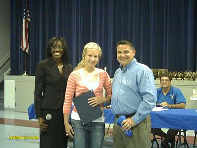 ( l to r) Kiki Baker Barnes, Nicole Doming, Greg Loisel -Head Girls Basketball Coach St. Joan of Arc
